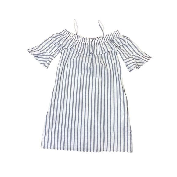 Vivi Weekend Shift Dress, Off the Shoulder Ruffles, S. Pockets!!! - Picture 2 of 6